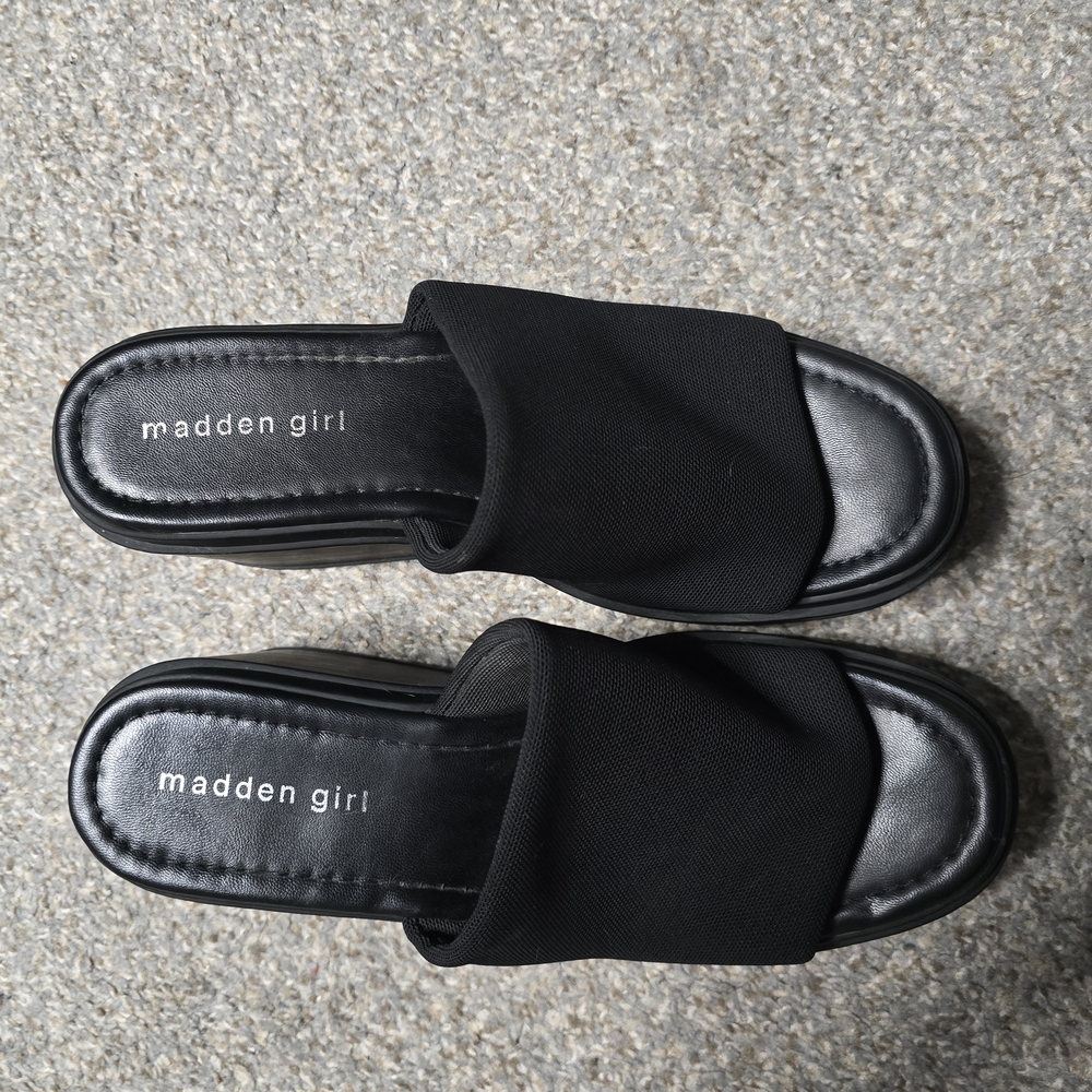 Madden Girl Black Mules